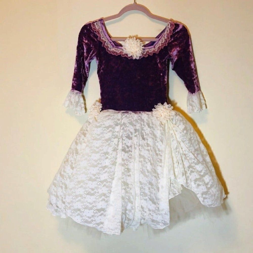 Georgie Girl Costume Dress Velour Dance Large Child